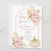 アーチボホカンプキンとパンパスグラスベビーシャワー 招待状 (正面)