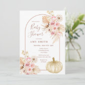 アーチボホカンプキンとパンパスグラスベビーシャワー 招待状 (スタンド正面)