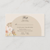 アーチボホパンパスグラスウェディングRSVP エンクロージャーカード (正面)