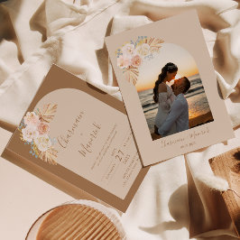 アーチボホパンパスグラス結婚ズ 招待状