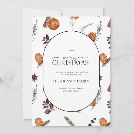 アーチボホモダンウィンターシトラスメリークリスマスホール シーズンカード (正面)