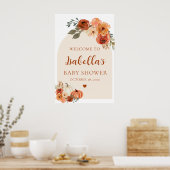 アーチボホリトルカボチャ赤ちゃんシャワー歓迎サイン ポスター (キッチン)