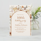 アーチボホワイルドフラワーズ100誕生日 招待状 (スタンド正面)
