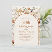 アーチボホワイルドフラワーズ80誕生日 招待状 (スタンド正面)