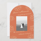 アーチボモダンタニカルオレンジ結婚式招待状 招待状 (正面)