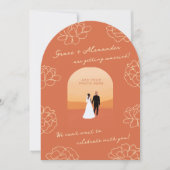 アーチボモダンタニカルオレンジ結婚式招待状 招待状 (正面)