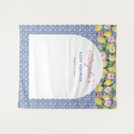 アーチポジターノレモン赤ちゃんシャワー写真の背景 タペストリー (正面(横))