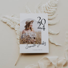 アーチミニマモダンリスト写真卒業パーティー 招待状