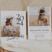 アーチミニマモダンリスト写真卒業パーティー 招待状