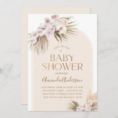 アーチミニマリストオルチャードパームベビーシャワー 招待状 (正面/裏面)