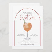 アーチミニマリストカクテルブライダルシャワー招待 招待状 (正面/裏面)