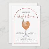 アーチミニマリストブランチ&ミモサスブライダルシャワーInv 招待状 (正面/裏面)