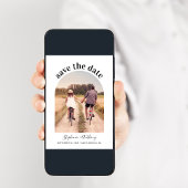 アーチミニマルエレガント型フレーム写真 セーブザデート