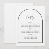 アーチミニマルシンプルリストのゲスト名結婚のメニュー メニュー (正面/裏面)