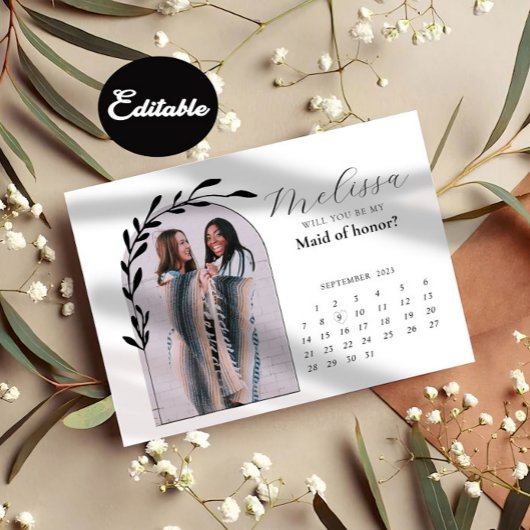 アーチミニマルモダンブリデスメイド提案カード 招待状