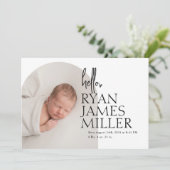 アーチミニマルモダンベビーフォト誕生 案内状 (スタンド正面)