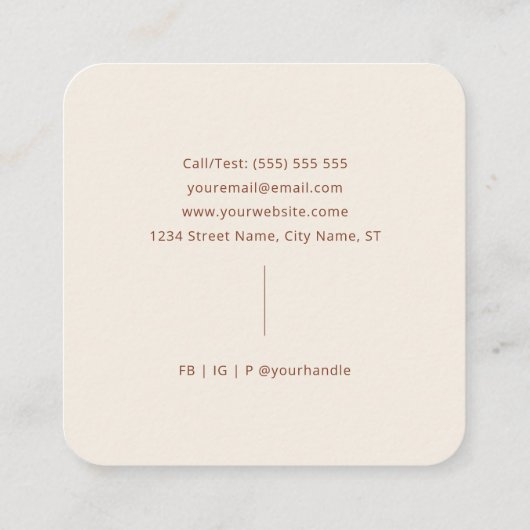 アーチミニマルモダンリストアーストーン スクエア名刺 (裏面)