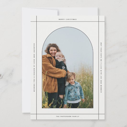 アーチミニマル型のクリスマス写真 シーズンカード (正面)