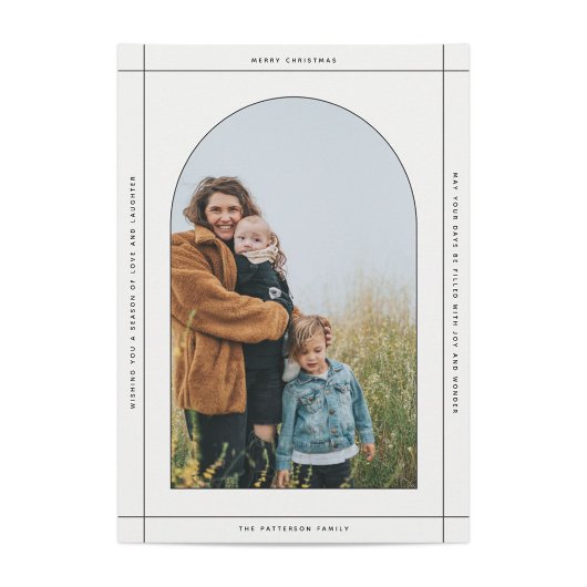 アーチミニマル型のクリスマス写真 シーズンカード