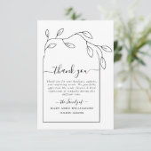 アーチミニマル文字スクリプト葬儀 サンキューカード (スタンド正面)