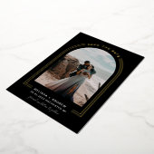 アーチミニマルSave The Date Black Foil招待状 箔招待状 (回転した状態)