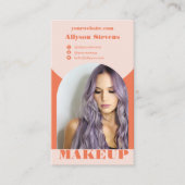 アーチメイクモダンコーラルフォトqrコードロゴ 名刺 (正面)