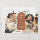 アーチメリーモダンクリスマスフォトホリデーカード 招待状 (正面)