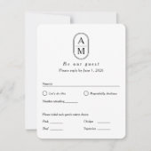 アーチモダンイニシャル、食事オプション付きRSVP (正面)