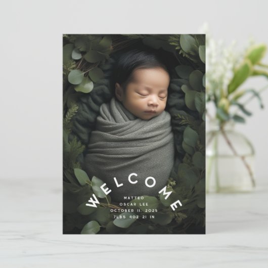 アーチモダンェルウェルカム誕生写真の発表 案内状 (スタンド正面)