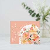 アーチモダンオレンジピーチフローラ結婚ズ サンキューカード (スタンド正面)