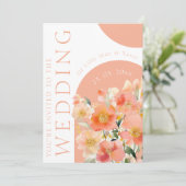 アーチモダンオレンジピーチフローラ結婚ズ 招待状 (スタンド正面)