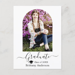 アーチモダンキャップ書道写真卒業 ポストカード