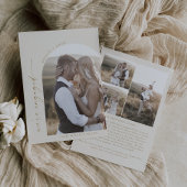 アーチモダンクリームプロポーションストーリーフォト婚約 案内状