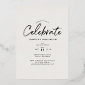 アーチモダングリーン卒業発表&フォイル 箔招待状 (裏面)