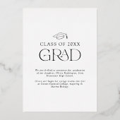 アーチモダンタイポグラフィフォトグラッド発表 箔招待状 (裏面)