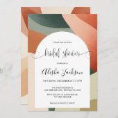 アーチモダンテラコッタ&セージブライダルシャワー 招待状 (正面/裏面)
