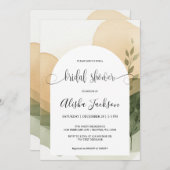 アーチモダンテラコッタ&セージブライダルシャワー 招待状 (正面/裏面)