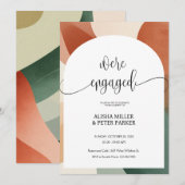 アーチモダンテラコッタ&セージ婚約パーティ セーブザデート (正面/裏面)