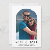 アーチモダント写真とQRコード縦結婚部 招待状 (正面)