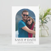 アーチモダント写真とQRコード縦結婚部 招待状 (スタンド正面)