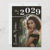 アーチモダント写真卒業ブラック 招待状 (正面)