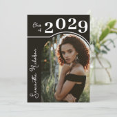 アーチモダント写真卒業ブラック 招待状 (スタンド正面)