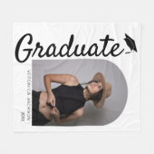 アーチモダント写真卒業 フリースブランケット (正面(横))