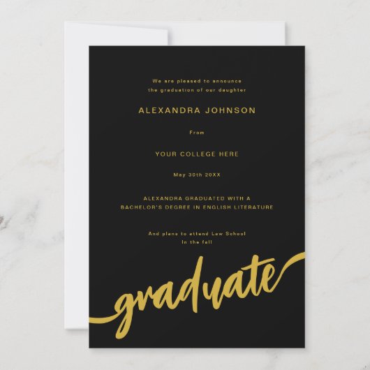 アーチモダント写真卒業 案内状 (裏面)