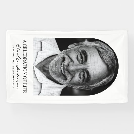 アーチモダント写真葬儀または追悼式 横断幕 (横)