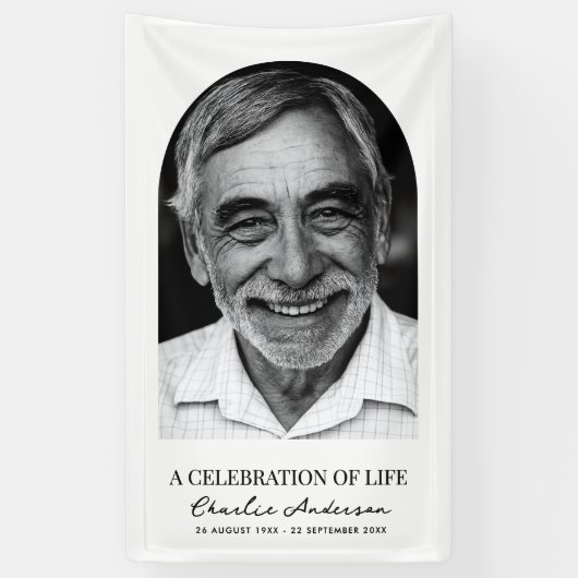 アーチモダント写真葬儀または追悼式 横断幕 (縦)