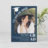 アーチモダンネイブルー5枚 招待状 (スタンド正面)