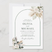 アーチモダンパンパスグラス結婚式招待状 招待状 (正面)