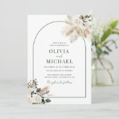 アーチモダンパンパスグラス結婚式招待状 招待状 (スタンド正面)