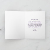 アーチモダンパープルカラーブロックフォト卒業 サンキューカード (内部)